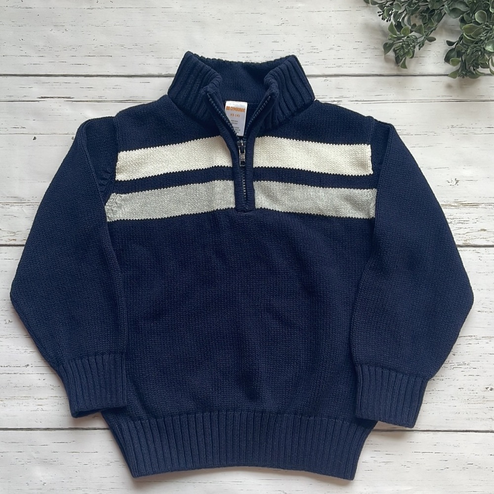 Boy's Gymboree 1/4 Zip Navy Sweater